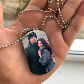Жетон на цепочке с фото для парня