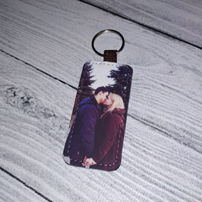 Кажаный брелок с фото