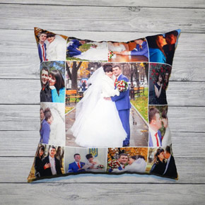 Фотоколлаж на подушке 40x40 на годовщину